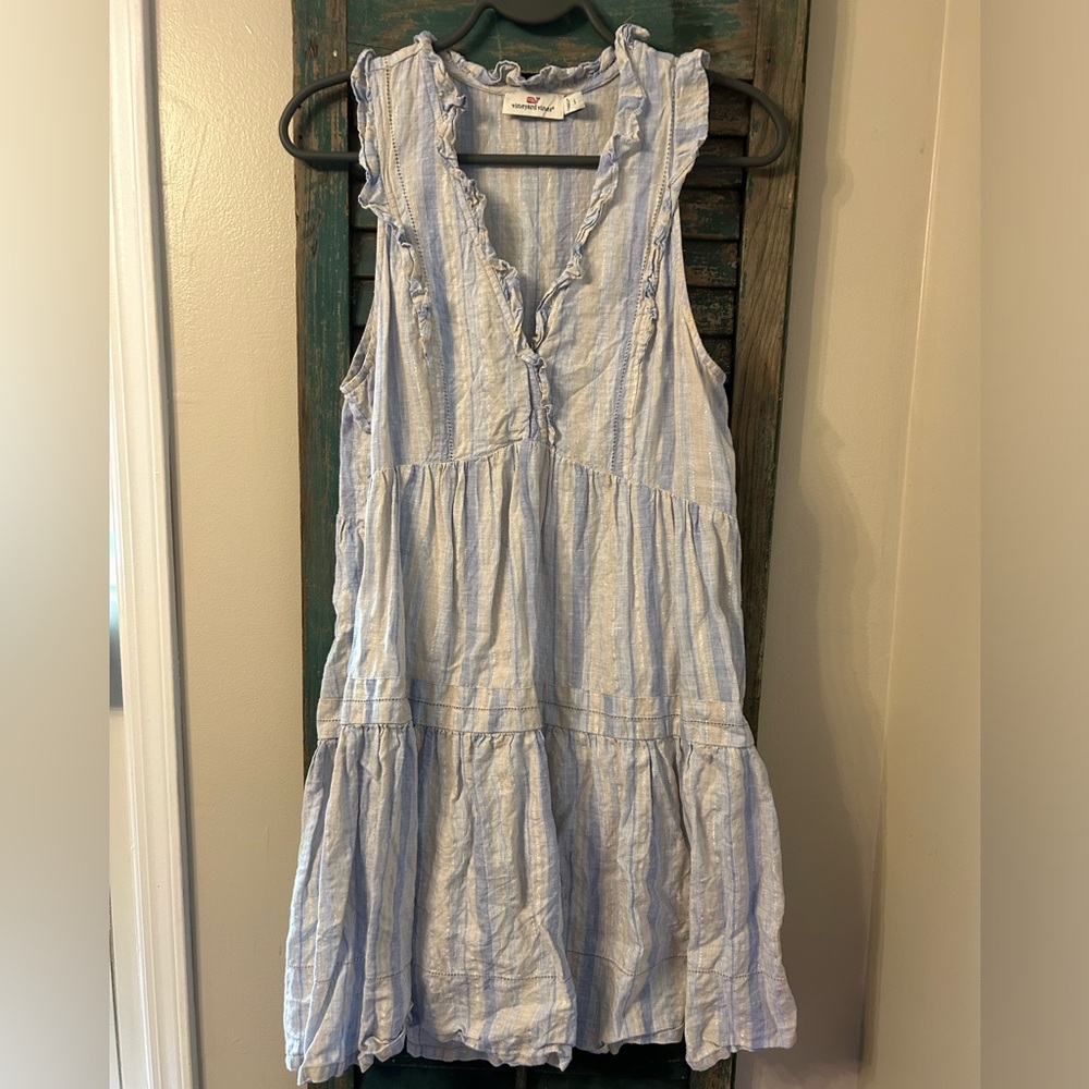 Vineyard vines tiered ruffle linen dress